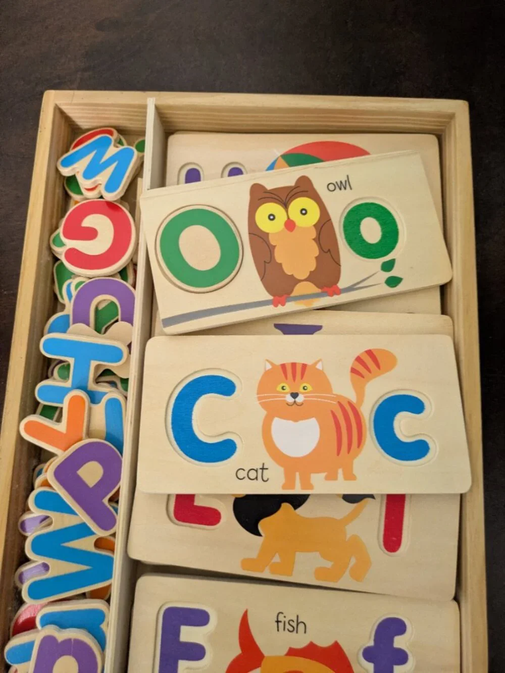 Melissa & Doug Wooden ABC Picture Boards & Wooden Tray